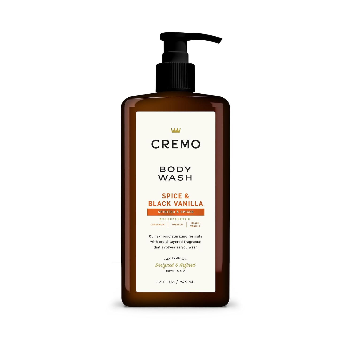 Cremo Rich-Lathering Spice & Black Vanilla Body Wash for Men, 32 Fl Oz Cremo Rich-Lathering Spice & Black Vanilla Body Wash for Men, 32 Fl Oz