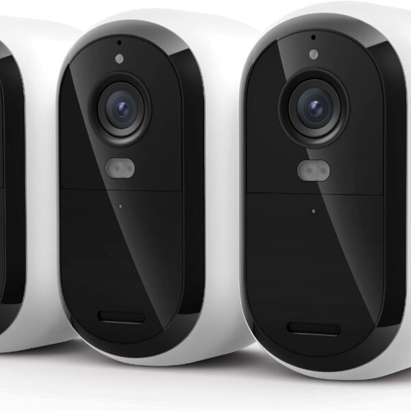 Security Cameras Wireless Outdoor - Arlo Essential Battery 2K (3rd Gen, Latest Version), Color Night Vision, Two-Way Audio, Home Security, Person/Package/Vehicle/Animal Detection, White - 3-Pack