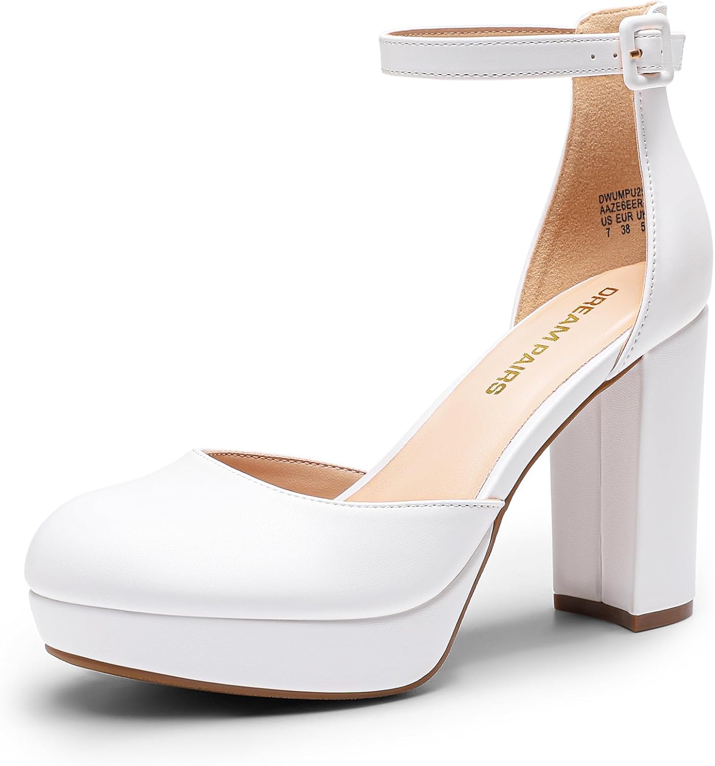 DREAM PAIRS Women's Platform Chunky High Heels Closed Toe Block Ankle Strap Dress Bridal Party Wedding Shoes DREAM PAIRS Women's Platform Chunky High Heels Closed Toe Block Ankle Strap Dress Bridal Party Wedding Shoes