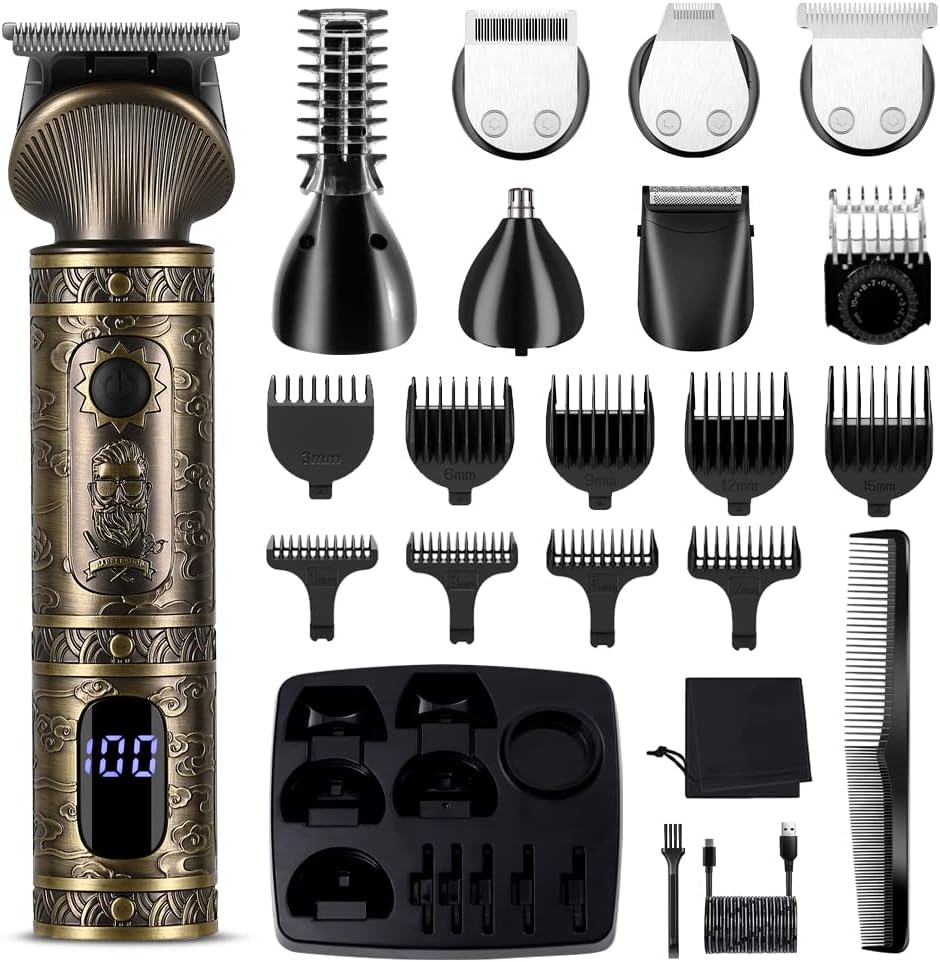 Scttomon Beard Trimmer Kit Professional Hair Clipper Zero Gapped T-Blade Electric Shaver Razor Nose Body Trimmer for Men Cordless Grooming Kit 7 in 1 Scttomon Beard Trimmer Kit Professional Hair Clipper Zero Gapped T-Blade Electric Shaver Razor Nose Body Trimmer for Men Cordless Grooming Kit 7 in 1
