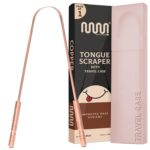 MasterMedi Pure Copper Tongue Scraper for Adults, Tongue Scrubber for Bad Breath, Easy to Use, Tongue Cleaner for Oral Care & Hygiene (Copper Pack of 1 With Case)