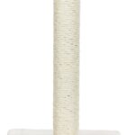 Trixie Parla Cat Scratching Post 24.4 Inch - Cat Scratcher with Soft Fabric Covering Base and Durable Natural Jute Rope - Beige