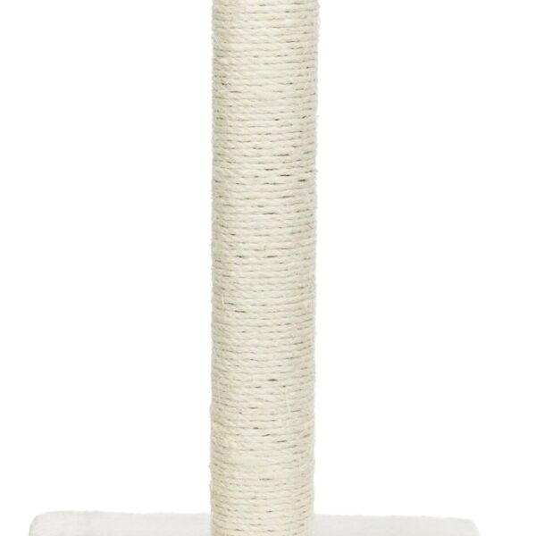 Trixie Parla Cat Scratching Post 24.4 Inch - Cat Scratcher with Soft Fabric Covering Base and Durable Natural Jute Rope - Beige