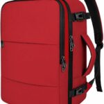 Taygeer 35L Carry on Travel Backpack for Women Men, Personal Item backpack | Travel Backpack with Laptop Compartment & Water Bottle Pocket, Lightweight Work Bag for Weekend Business Hiking, Bright Red
