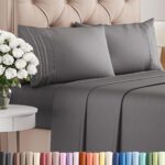 Queen Size 4 Piece Sheet Set - Comfy Breathable & Cooling Sheets - Hotel Luxury Bed Sheets for Women and Men - Deep Pockets, Easy-Fit, Soft and Wrinkle Free Sheets - Dark Grey Oeko-Tex Bed Sheet Set