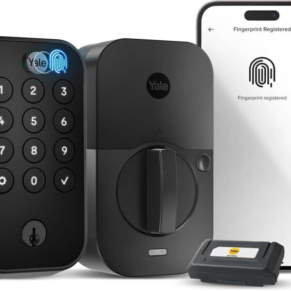 Yale Assure Lock 2 Touch Fingerprint Smart Deadbolt with Wi-Fi, Black Suede