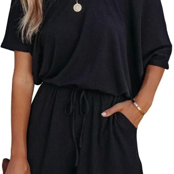 Lacozy Women's 2026 Summer Short Sleeve Off The Shoulder Rompers Casual Shorts One Piece Overall Jumpsuits Dressy