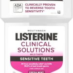 Listerine Clinical Solutions Sensitive Teeth Alcohol Free Mouthwash, Fresh Breath Dental Mouthwash Provides Protection & Relief from Tooth Sensitivity Pain, Daily Fresh Mint Oral Rinse, 500 mL
