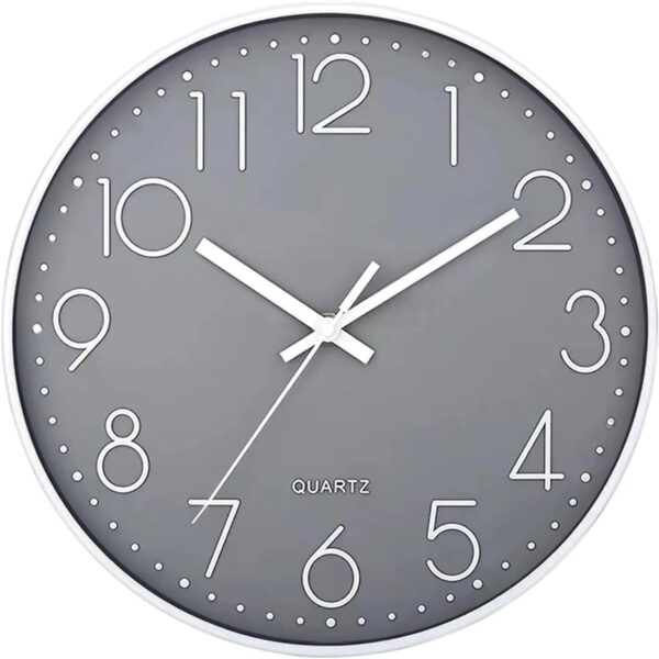 SIN&MI Wall Clock Silent & Non Ticking Modern Quartz Battery Operated Digital Quiet Sweep Office/Home/School/Kitchen Decor Clocks 9 Inch