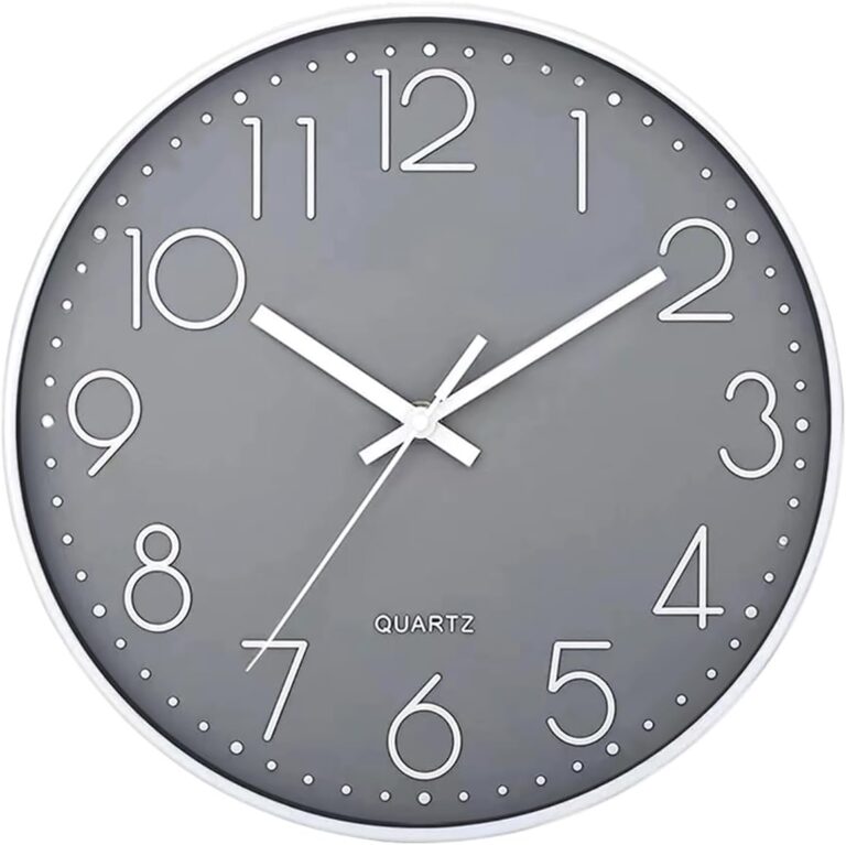 SIN&MI Wall Clock Silent & Non Ticking Modern Quartz Battery Operated Digital Quiet Sweep Office/Home/School/Kitchen Decor Clocks 9 Inch