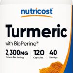 Nutricost Turmeric Curcumin with BioPerine and 95% Curcuminoids, 2300mg, 120 Capsules, Veggie Capsules, 767mg Per Cap, 40 Servings, Gluten Free, Non-GMO