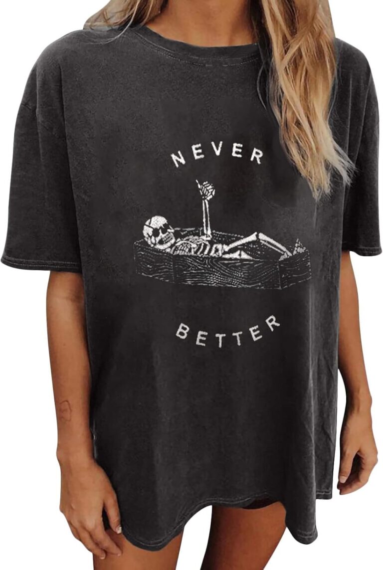 Summer Y2k Tops for Womens, Casual Vintage Short Sleeve T-Shirt, Girls Oversize Loose Round Neck Elastic Tee