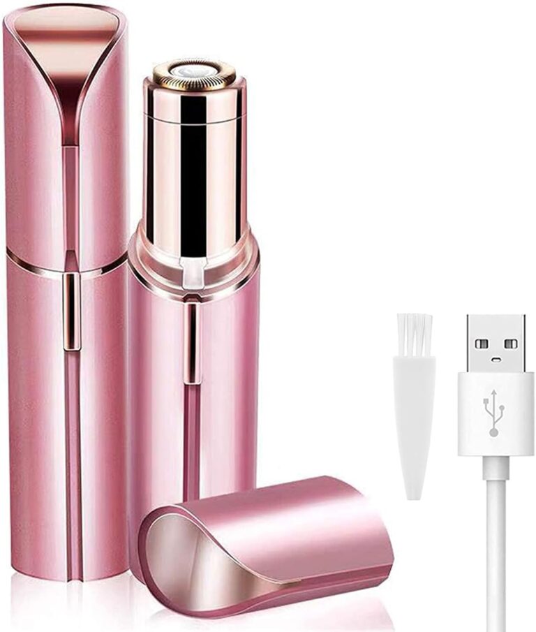 LAIKME Facial Hair Removal for Women, Mini Hair Remover, Electric Razor Shaver Portable Bikini Epilator for Lips, Chin, Armpit, Peach Fuzz, Fingers, Neck, Cheek and USB Rechargeable (Pink)