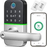 Keypad Smart Door Lock with Handle: Kucacci Keyless Entry Door Lock - Smart Lock for Front Door - Electronic Door Lock with Keypad for Exterior Door - Deadbolt Lever Alternative - Easy Installation