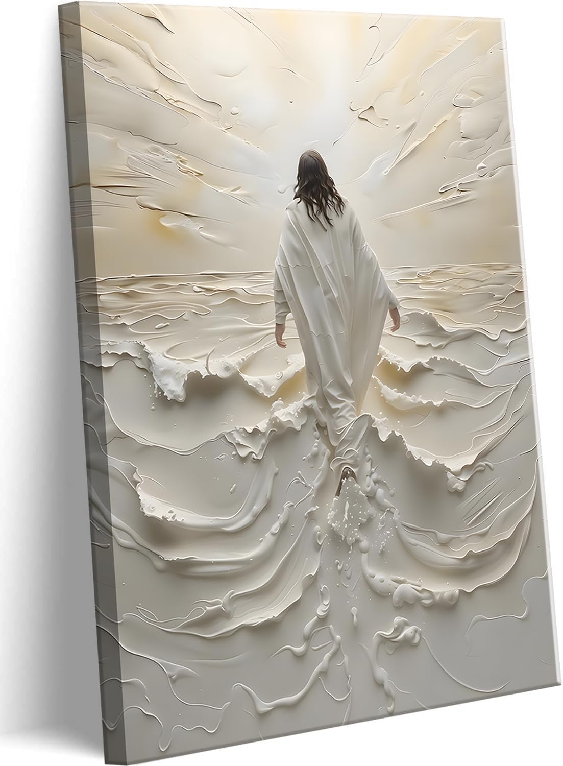 Abstract Jesus Walking on Water Canvas Wall Art Christian Spiritual Wall Decor Pictures Divine Light Modern Religious Posters Prints for Living Room Bedroom Church Decoration 16x24in Abstract Jesus Walking on Water Canvas Wall Art Christian Spiritual Wall Decor Pictures Divine Light Modern Religious Posters Prints for Living Room Bedroom Church Decoration 16x24in