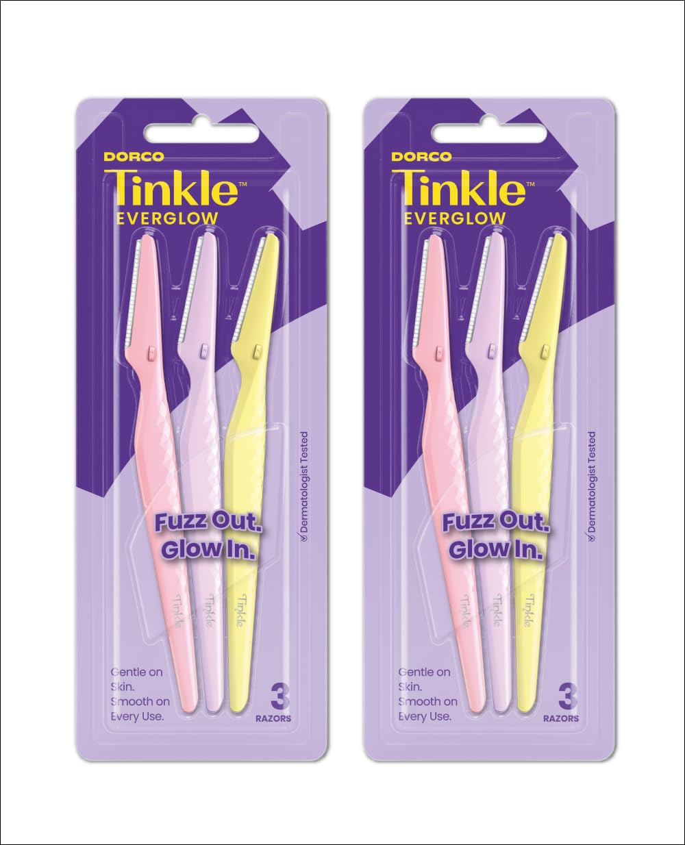 Tinkle Dermaplaning Tool 6ct, Dermaplane Razor for Women, Safe and Easy Peach Fuzz Remover, Eyebrow Trimmer with Protective Cover (2 Packs of 3), Stocking Stuffers Tinkle Dermaplaning Tool 6ct, Dermaplane Razor for Women, Safe and Easy Peach Fuzz Remover, Eyebrow Trimmer with Protective Cover (2 Packs of 3), Stocking Stuffers
