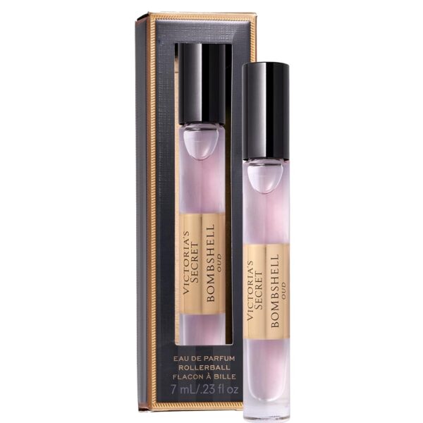 Victoria's Secret Bombshell Oud Eau de Parfum Rollerball, Notes of Spice, Pink Saffron & Peony Travel Size Mini Perfumes for Women (0.23 oz)