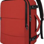 Taygeer 15.6 Inch Travel Backpack Carry On for Women Men, Personal Item Bag | Airline Approved Backpack with Water Bottle Pocket & Laptop Compartment, Bag for Weekender, Work, Hiking Essentials,Brick Red