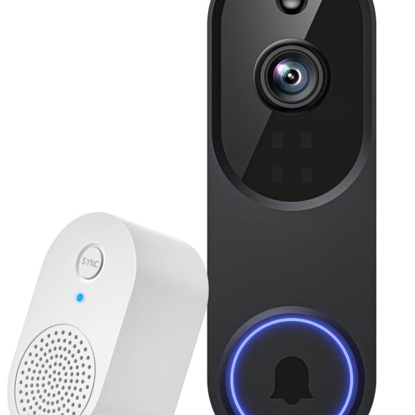 1080P Wireless Video Doorbell Camera, AI Human Detection for Home Security, 2-Way Talk, Night Vision, Battery Powered, 2.4GHz WiFi Only, Cloud Storage (Sold Separately)