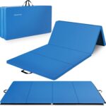 BalanceFrom 10x4 Feet 4-Panel Folding Gymnastics Mat  2-Inch Thick Pad with Vinyl Surface and Carrying Handles for Tumbling, Yoga, Pilates, Home Workouts, and Martial Arts