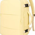 Taygeer 35L Personal Item Travel Backpack for Women, Carry on Backpack | Airline Approved Travel Bag, Laptop Bag with Water Bottle Pocket & Shoe Pouch, Mochila for College Weekender, Beige Yellow