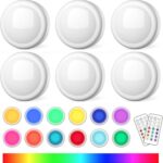 SEMSMOKS LED Puck Lights with Remote, AA Battery Powered Operated, 6 Pack | 13 Color RGB with Dimmer, Timer, Wireless Push Touch Night Light, 3M Stick On, For Closet Under Cabinet