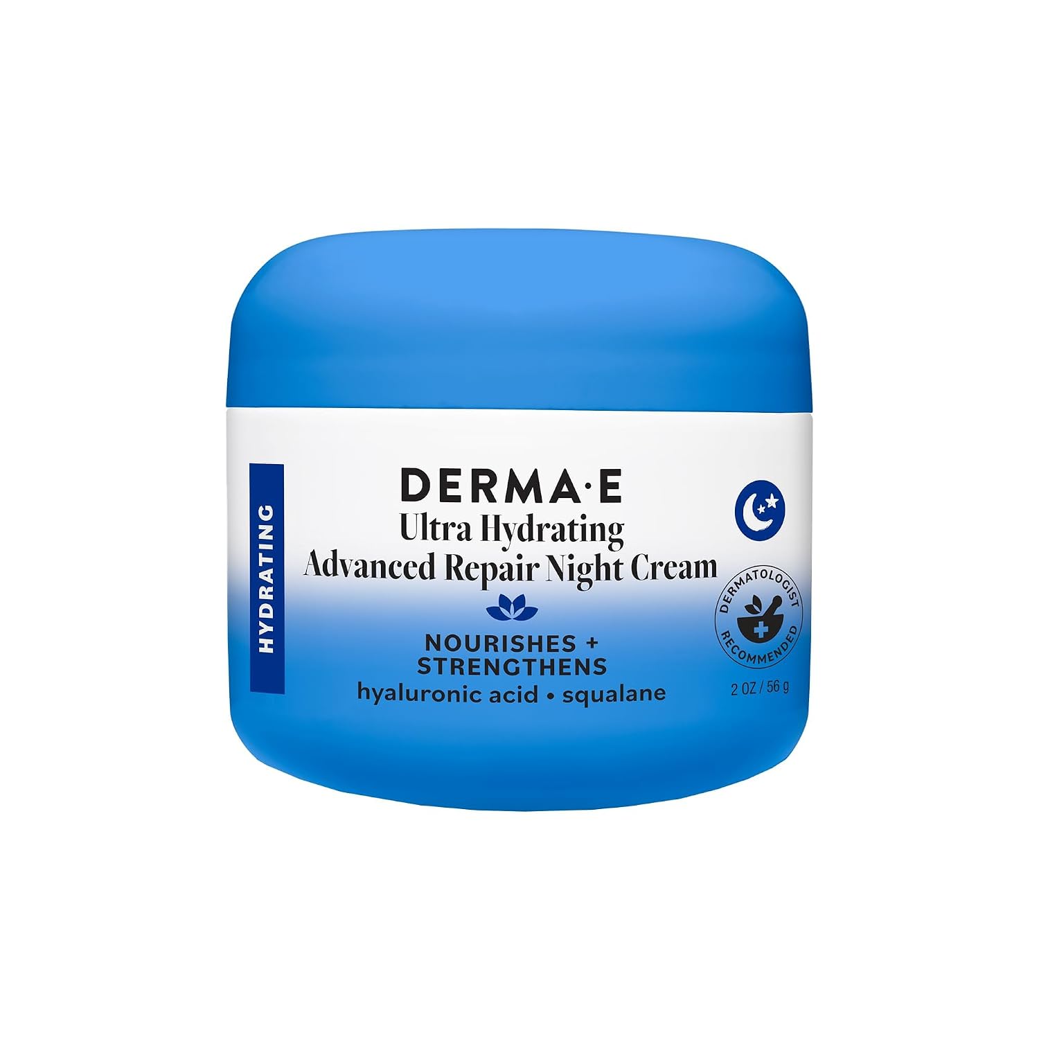 Derma E Ultra Hydrating Night Cream, Advanced Repair Overnight Face Moisturizer with Hyaluronic Acid to Replenish, Smooth and Nourish Skin, 2 oz Derma E Ultra Hydrating Night Cream, Advanced Repair Overnight Face Moisturizer with Hyaluronic Acid to Replenish, Smooth and Nourish Skin, 2 oz