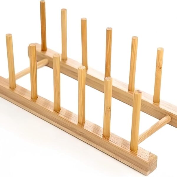 Bamboo Dish Drying Rack, Plate Rack Holder, Kitchen Organizer for Dish/Cup/Plate/Book/CD...