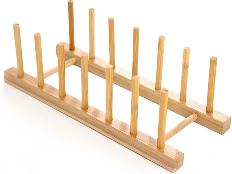 Bamboo Dish Drying Rack, Plate Rack Holder, Kitchen Organizer for Dish/Cup/Plate/Book/CD...