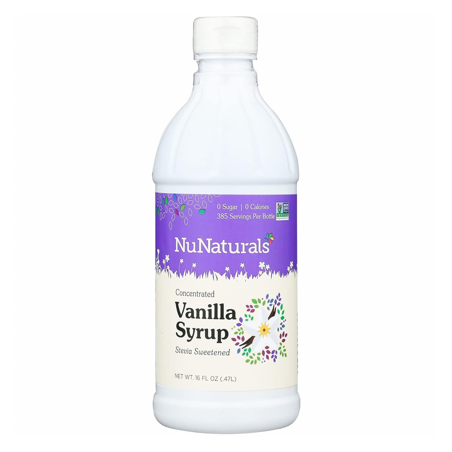 NuNaturals Stevia Syrup, Sugar-Free Sweetener, Plant-Based Sugar Substitute, Zero Calorie, Vanilla Flavor, 16 oz NuNaturals Stevia Syrup, Sugar-Free Sweetener, Plant-Based Sugar Substitute, Zero Calorie, Vanilla Flavor, 16 oz