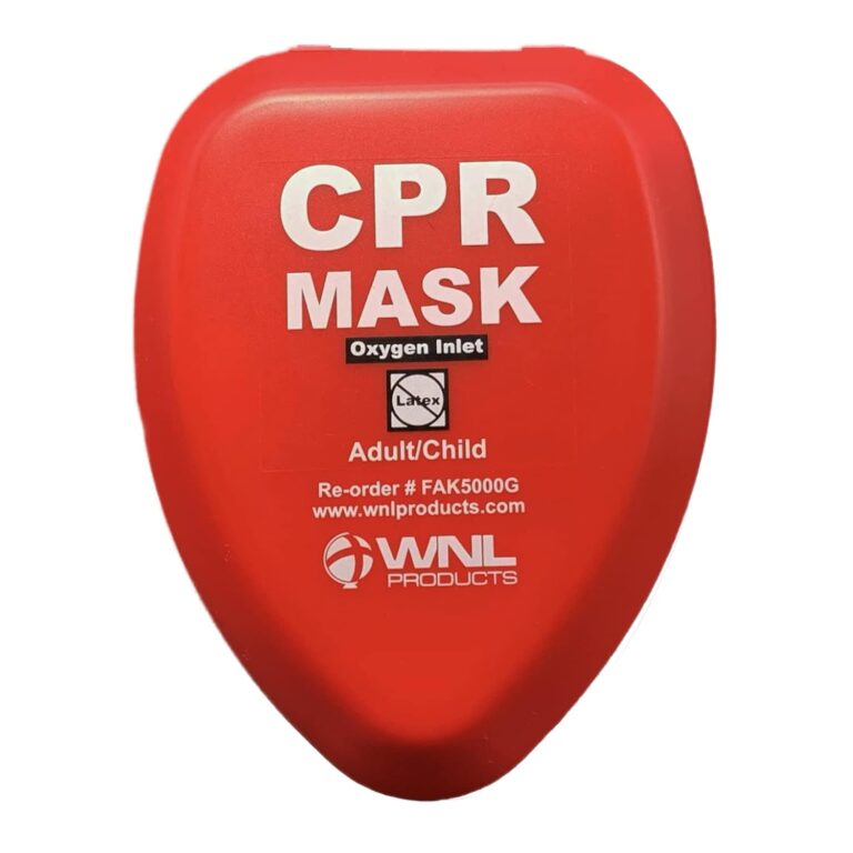 WNL Products CPR Rescue Mask, Adult/Child, Hard Case Kit with Belt Clip | Pocket Resuscitator, for real time use or training, easy to clean, red hard case design with belt clip