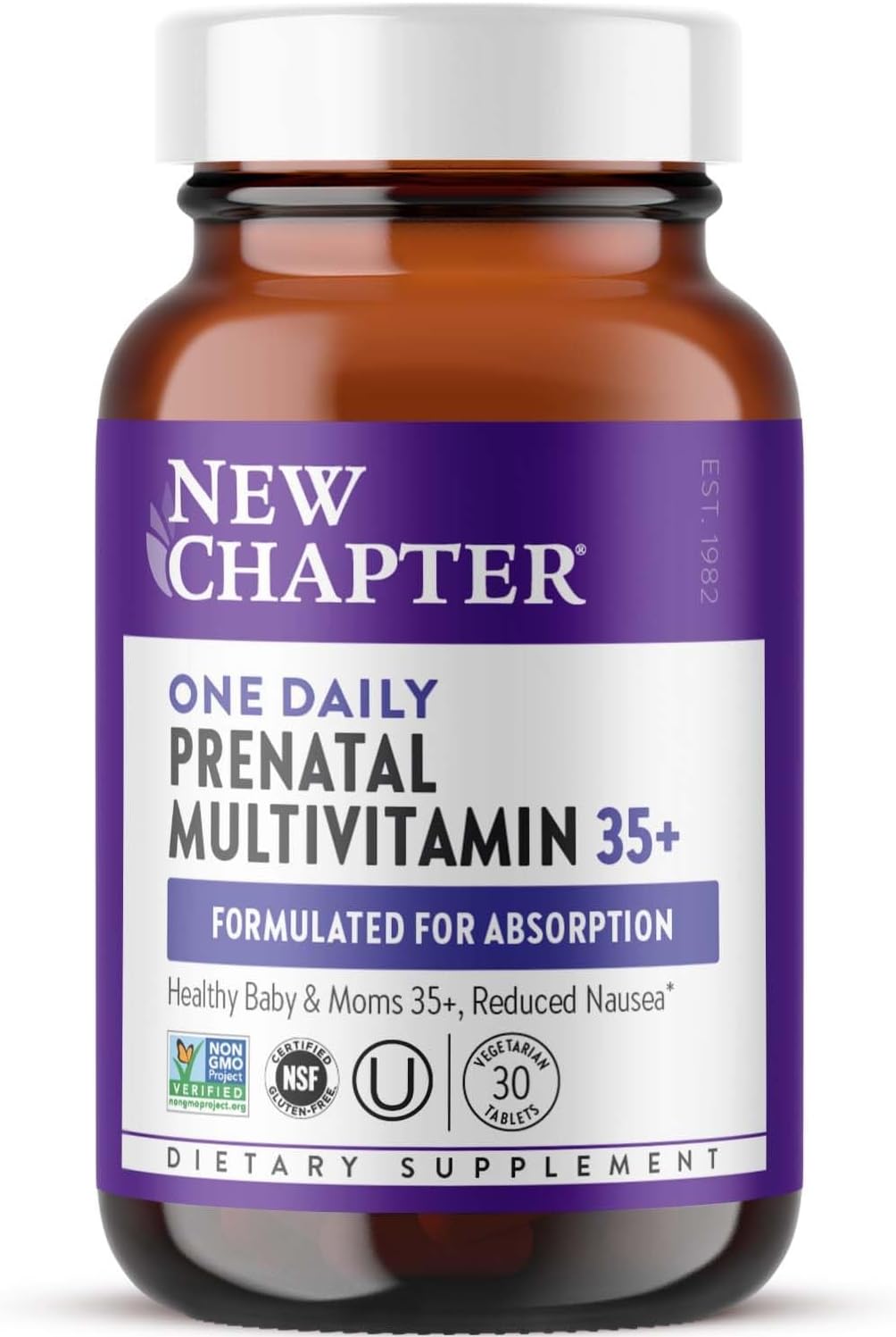 New Chapter Prenatal Vitamins, One Daily Prenatal Multivitamin Enhanced for Age 35+ with Methylfolate + Choline for Healthy Mom & Baby, Gluten Free & Non-GMO- 30 ct New Chapter Prenatal Vitamins, One Daily Prenatal Multivitamin Enhanced for Age 35+ with Methylfolate + Choline for Healthy Mom & Baby, Gluten Free & Non-GMO- 30 ct