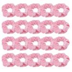 Didder 20 Pcs Pink Velvet Scrunchies, Soft Hair Ties for Women Girls Elastic Bobbles Ropes Scrunchie, Cute Hair Accessories for Daily Use