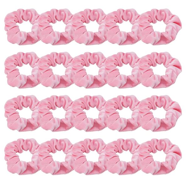 Didder 20 Pcs Pink Velvet Scrunchies, Soft Hair Ties for Women Girls Elastic Bobbles Ropes Scrunchie, Cute Hair Accessories for Daily Use
