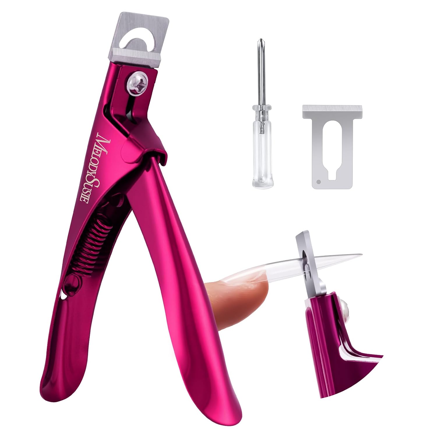 MelodySusie Acrylic Nail Clippers, Nail Clippers Cutters for Acrylic Nails Fake Nail Tips, Adjustable Stainless Nail Trimmer, Manicure Tool for Salon Home Nail Art, Plum MelodySusie Acrylic Nail Clippers, Nail Clippers Cutters for Acrylic Nails Fake Nail Tips, Adjustable Stainless Nail Trimmer, Manicure Tool for Salon Home Nail Art, Plum