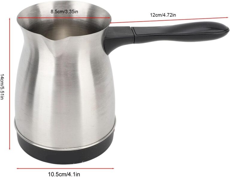 Sanpyl Turkish Coffee Pot, Stainless Steel Arabic, Greek & Turkish Electric Coffee Maker Machine Pot, 600ml Coffee Tea Warmer Kettle with Removable Anti Scald Handle Cordless Base for Home & Travel