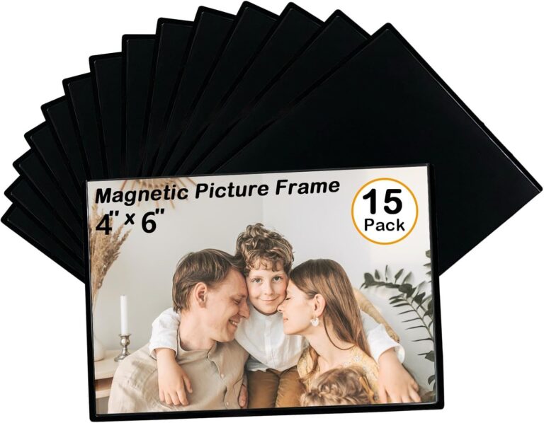 Magnetic Picture Frame, 15 Pack 4x6 Photo Frame for Fridge | 15 reusable 4x6 magnetic frames with strong magnets. Display photos on refrigerators, lockers and offices.