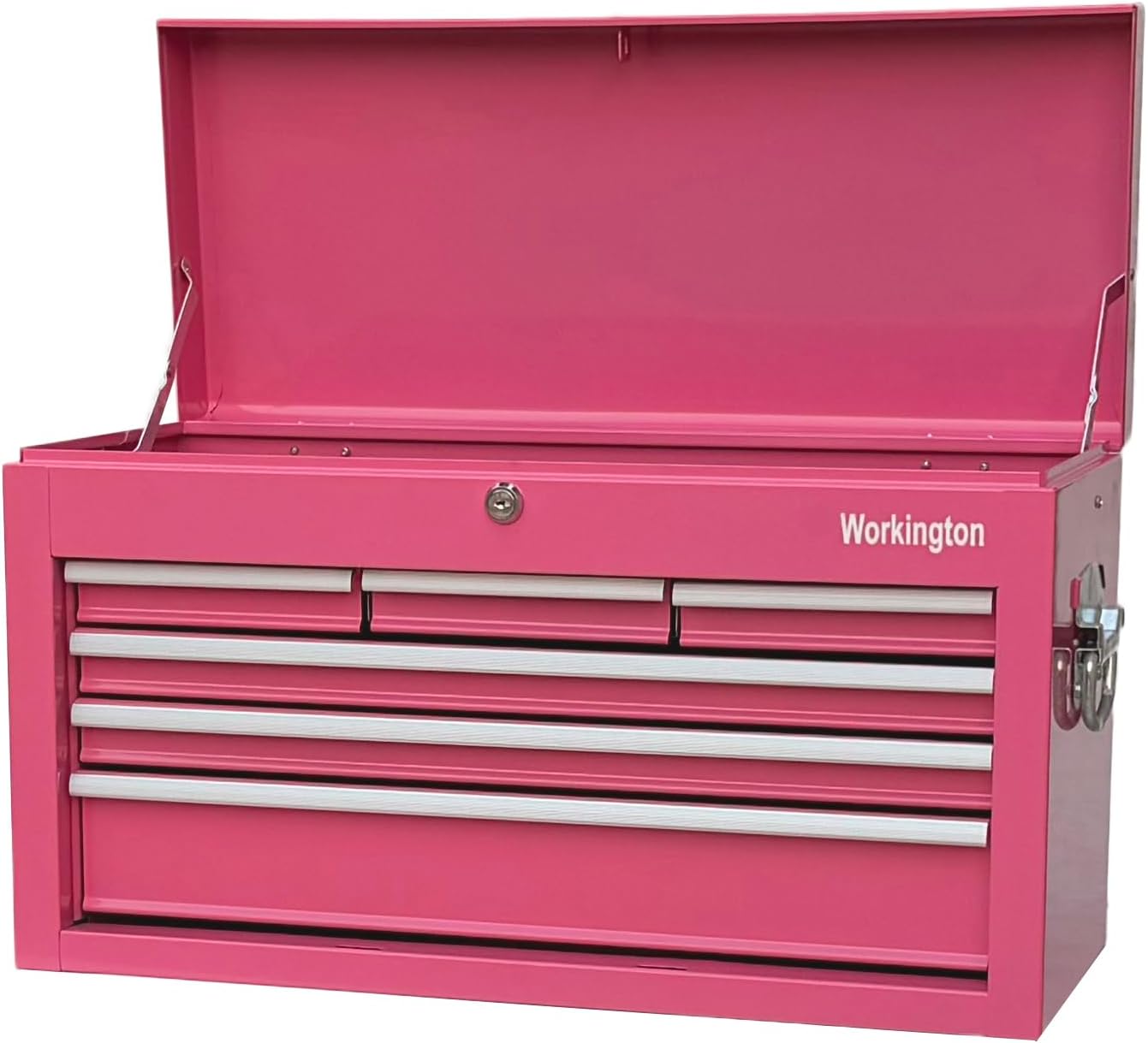 Workington Portable Metal Tool Chest with 6 Drawers, 24" 6-Drawer Tool Chest Cabinet with Ball Bearing Drawer Slides, Steel Tool Storage Box Organizer 4005 Pink Workington Portable Metal Tool Chest with 6 Drawers, 24" 6-Drawer Tool Chest Cabinet with Ball Bearing Drawer Slides, Steel Tool Storage Box Organizer 4005 Pink