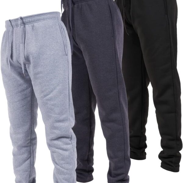 Ultra Performance 3 Pack Mens Open Bottom Sweatpants with Pockets, Casual Sweatpants for Men