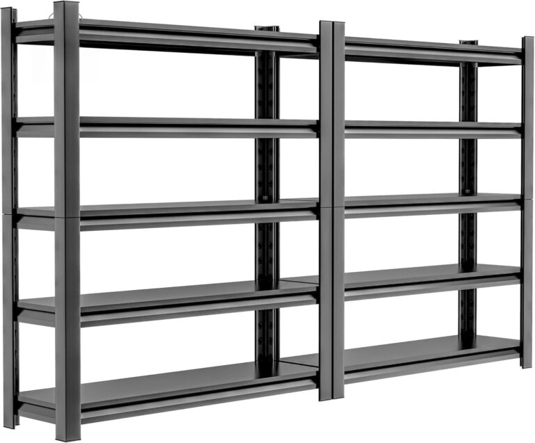 2 Set Garage Shelving Unit 78"H3000bls Heavy Duty Storage Shelves Easy Assembly 5 Tier Adjustable Metal Steel Utility Shelf Rack Storage Organize for Tools Garage,Basement,Warehouse 16"*36"*78"