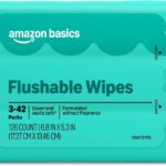 Amazon Basics Flushable Wipes, Fragrance Free, Adult Wet Wipes,126 Count (3 Packs of 42), Packaging May Vary