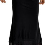 Verdusa Women's High Waisted Mesh Skirt Y2k Outfits Fishtail Bodycon Long Skirts Goth Clothes