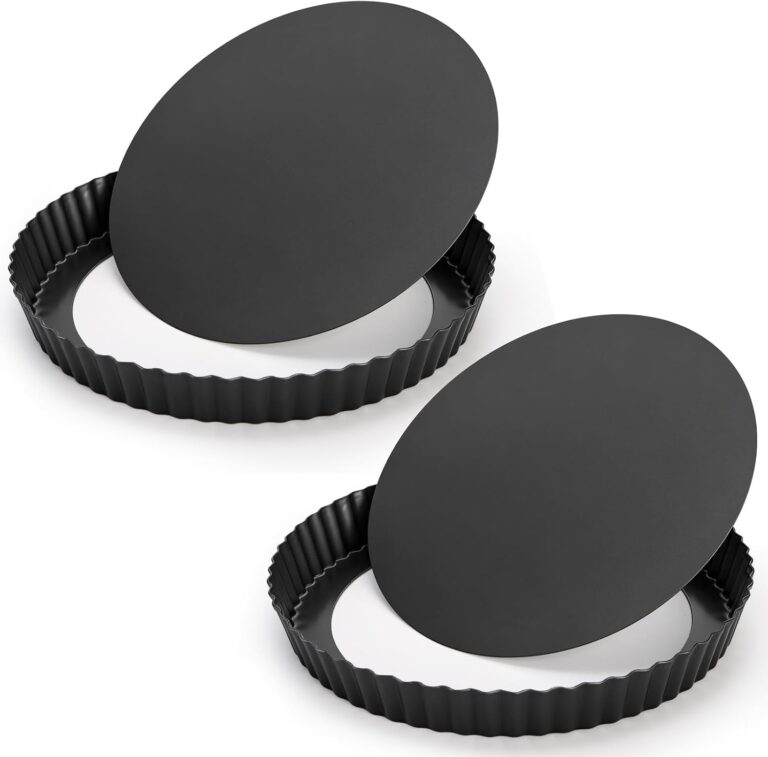 Tosnail 2 Pack 9 Inch Non-Stick Quiche Pan, Fruit Tart Pie Pan with Removable Loose Bottom