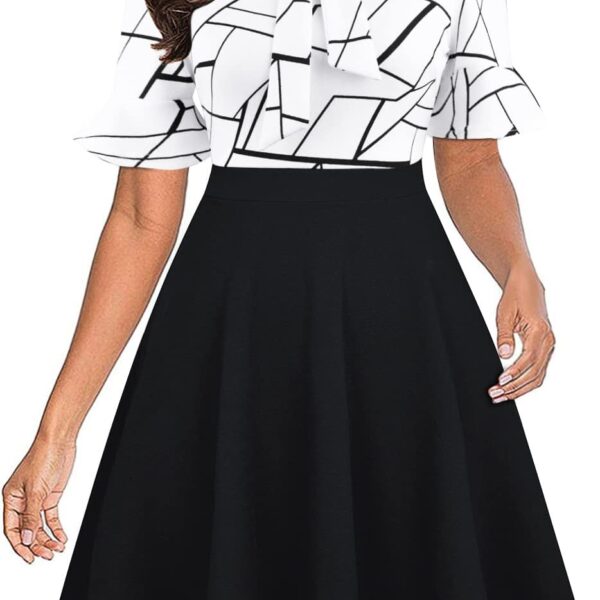 Women Summer Floral Ruffle Sleeve Wear to Work Church Wedding Guest Party Dresses