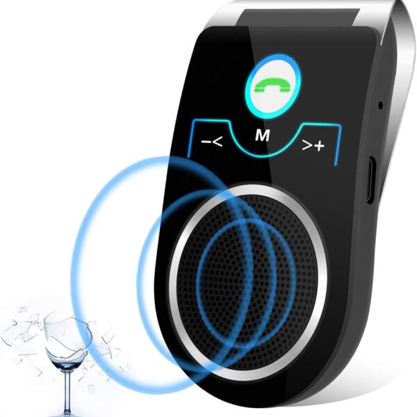 Bluetooth Car Speaker, Aigital Car Bluetooth Speaker for Handsfree Talking, Auto Off/Reconnection, Wireless Car Kit with Visor Clip, Support Siri Google Assistant, Connect to 2 Phones