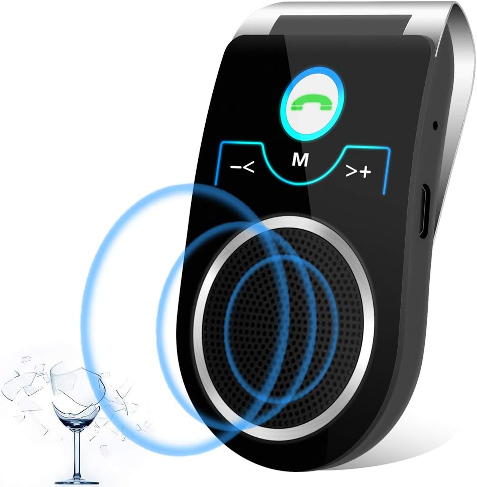 Bluetooth Car Speaker, Aigital Car Bluetooth Speaker for Handsfree Talking, Auto Off/Reconnection, Wireless Car Kit with Visor Clip, Support Siri Google Assistant, Connect to 2 Phones Bluetooth Car Speaker, Aigital Car Bluetooth Speaker for Handsfree Talking, Auto Off/Reconnection, Wireless Car Kit with Visor Clip, Support Siri Google Assistant, Connect to 2 Phones