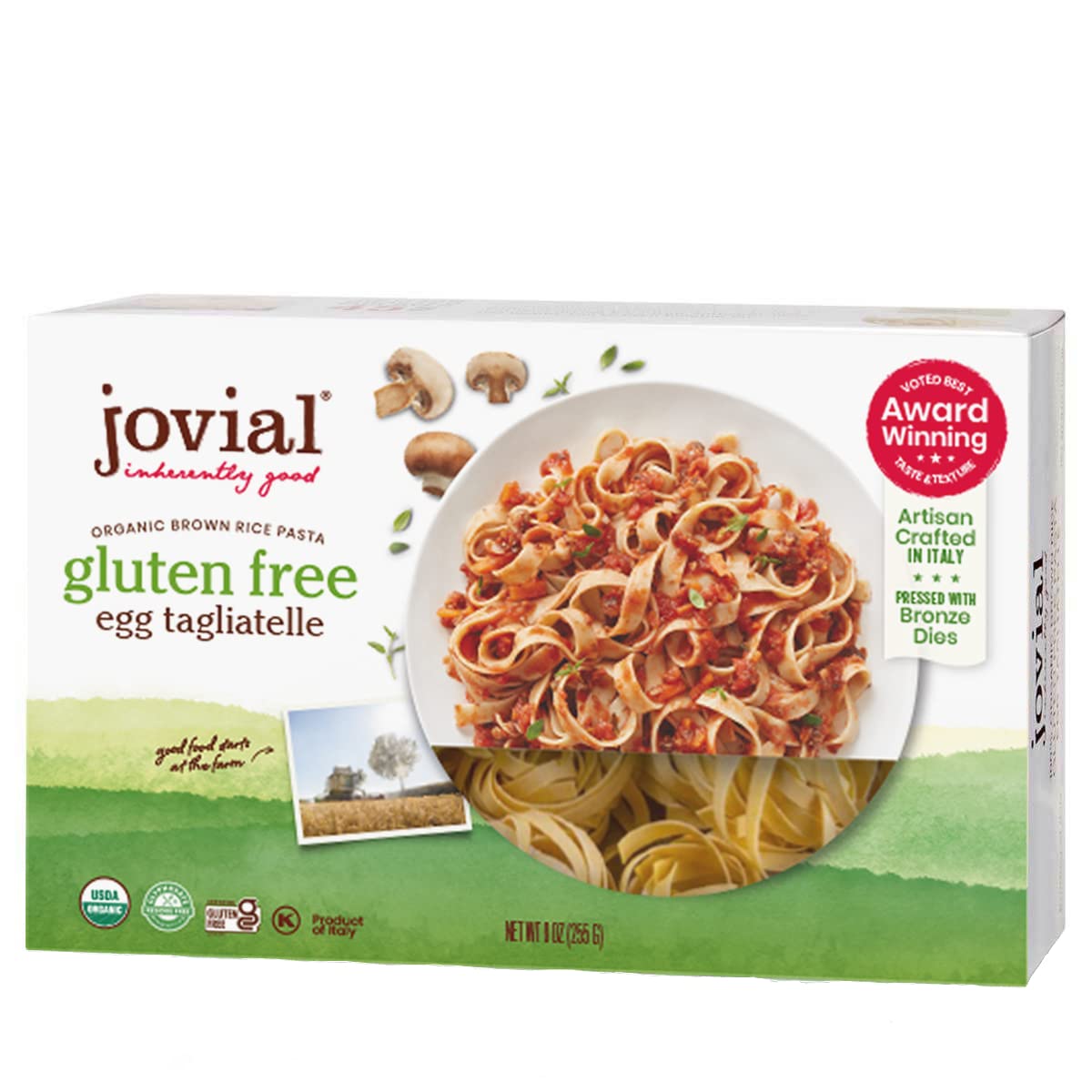 Jovial Whole Grain Brown Rice Egg Tagliatelle Pasta - Pasta Tagliatelle, Tagliatelle Pasta, Whole Grain Pasta, Organic Pasta, Gluten Free, Dairy Free, Brown Rice Pasta, Made in Italy - 9 Oz Jovial Whole Grain Brown Rice Egg Tagliatelle Pasta - Pasta Tagliatelle, Tagliatelle Pasta, Whole Grain Pasta, Organic Pasta, Gluten Free, Dairy Free, Brown Rice Pasta, Made in Italy - 9 Oz