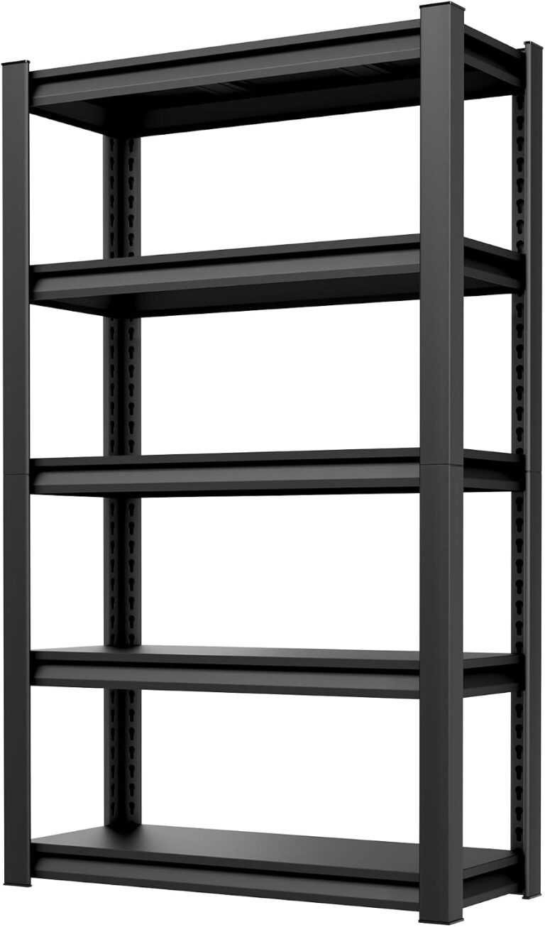 OLLRRACT Storage Shelves Garage Shelving Heavy Duty - 78''H Garage Shelves Adjustable 5 Tier Metal Shelving Unit Storage Rack Shelving Industrial Utility Shelf 16" D x36 W x78 H2 Pieces