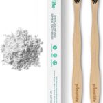 Primal Life Organics - Charcoal Toothbrush, Made with Charcoal & Bamboo, Biodegradable, BPA-Free, Perfect for Kids & Adults, Recyclable, Gently Massages Gums & Teeth, Zero Waste Toothbrush, (2-Pack)