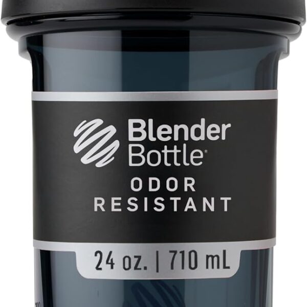 BlenderBottle Shaker Bottle Pro Series Perfect for Protein Shakes and Pre Workout, 24-Ounce, Black